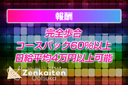 完全歩合制の高バック率で稼ぎやすい！